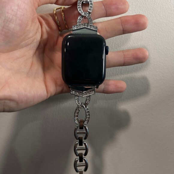 Apple Watch Band Luxury Adjustable Slim Strap Silver Stainless Band - Silver - Picture 5 of 5